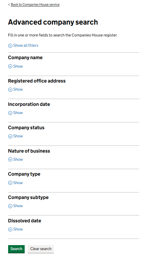 Advanced Search Filters