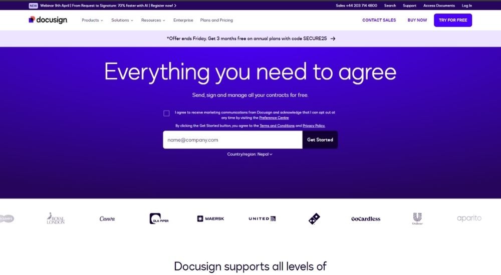 DocuSign - Pure E-Signature Software for Accountants (Signature Only)