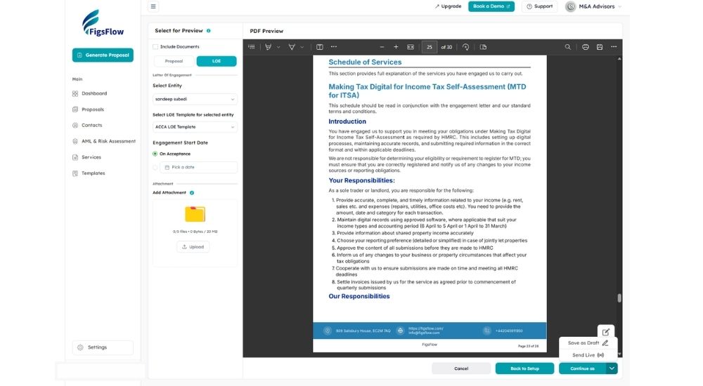 Step 1 - Review & Send - Streamline MTD Client Onboarding Journey with FigsFlow