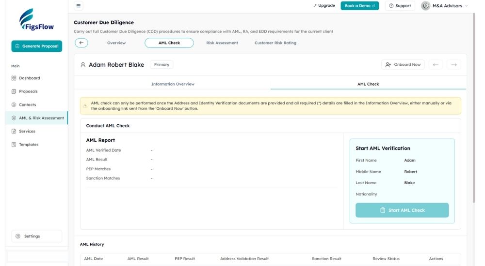 Step 2- Running AML Checks & Getting Your Report - Streamline MTD Client Onboarding Journey with FigsFlow