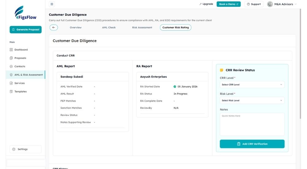 Step 3- Customer Risk Rating - Streamline MTD Client Onboarding Journey with FigsFlow