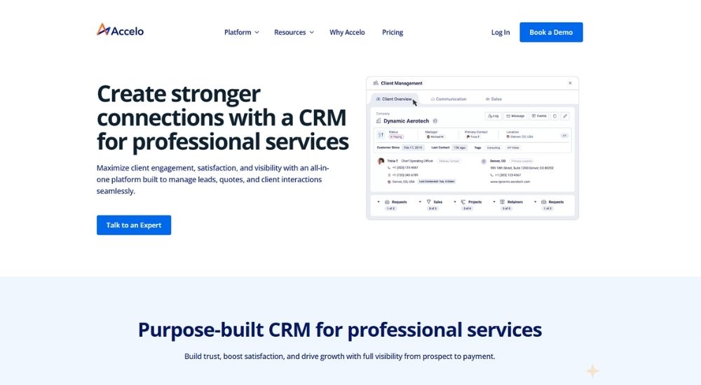 Accelo CRM for Accountants and Professional Services