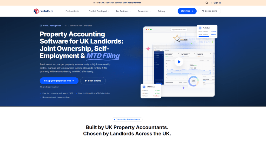 RentalBux - Best MTD Software for Accountants