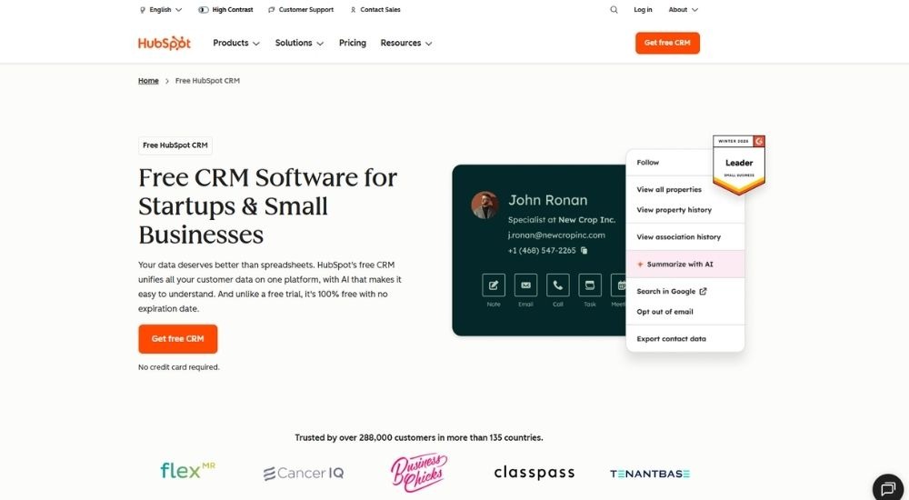 HubSpot CRM- 12 Best CRM for CPA Firms in the USA (2026 Software Guide)
