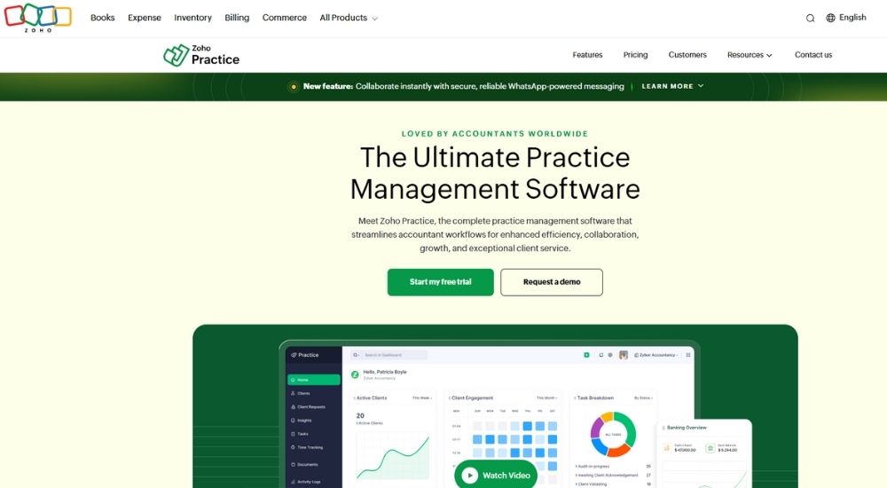Zoho Practice - Top 7 Cloud Based Tax Practice Management Systems for Accounting Firms (2026 Guide)