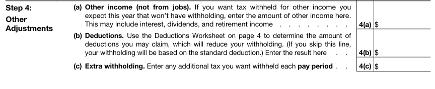 IRS W 4 Form Step 4 How to fill it correctly