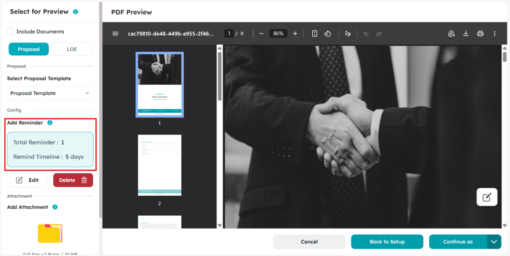 Proposal Workflow Tip No 6 Set a Custom Reminder Timeline on Every Proposal You Send
