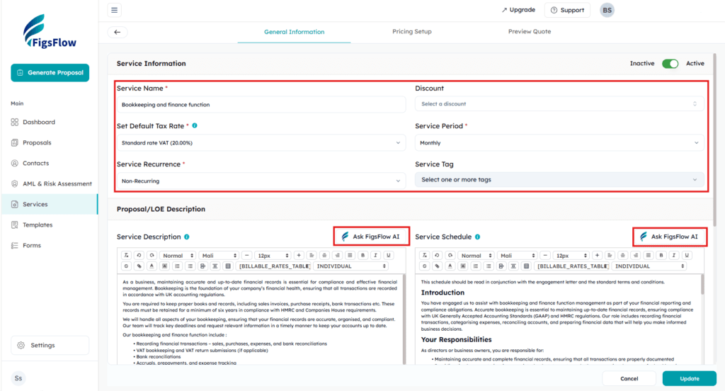 Creating a custom service in FigsFlow
