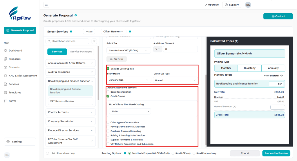 Step 4 - How to create an engagement letter in FigsFlow