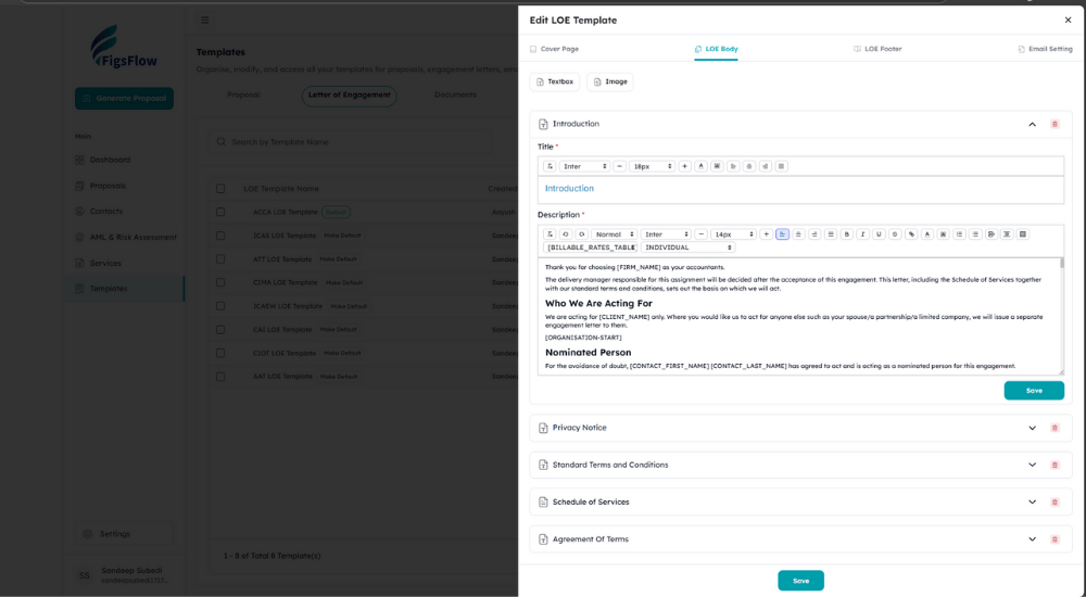 Customisable Templates- Foundation of Best LOE Software