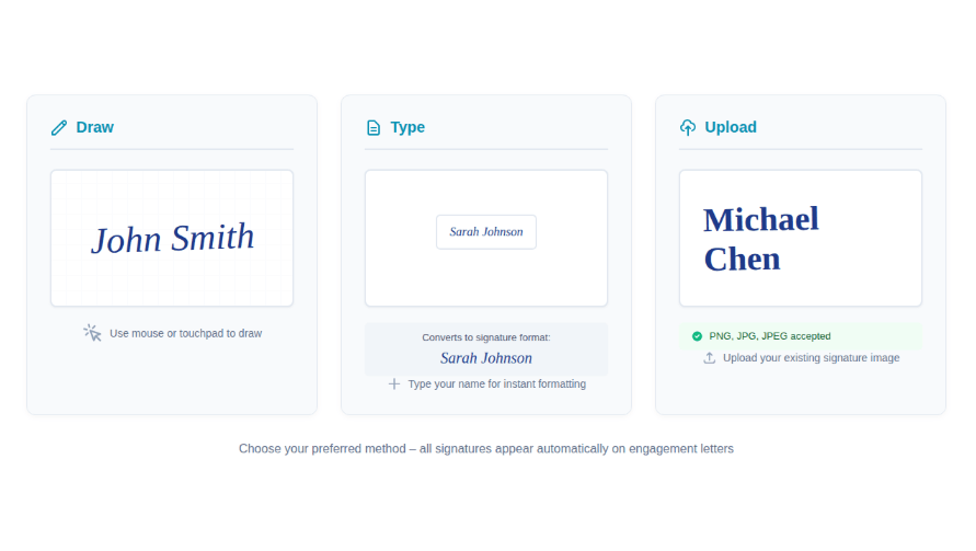 Introducing Signature Configuartion- Your Professional Signature, On Every Engagement Letter