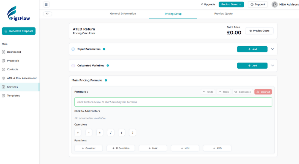 Step 2 Navigate to Pricing Setup