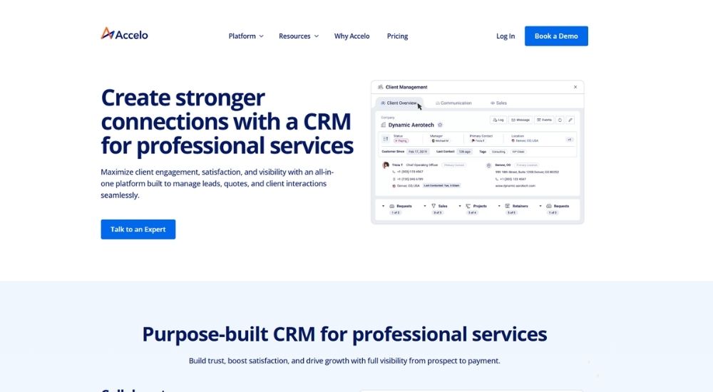 Accelo CRM Best CRM software for accounting firms