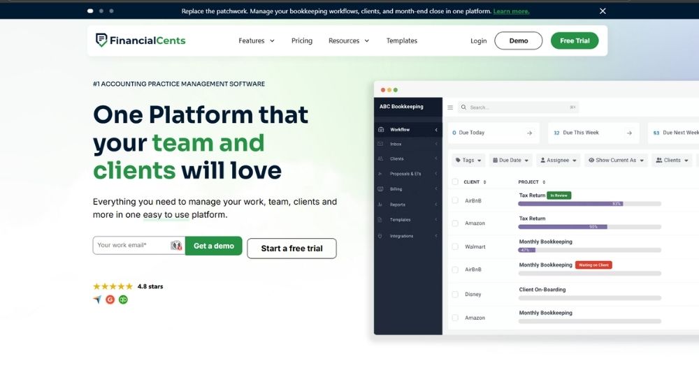 Financial Cents AI powered time tracking and billing software for accountants