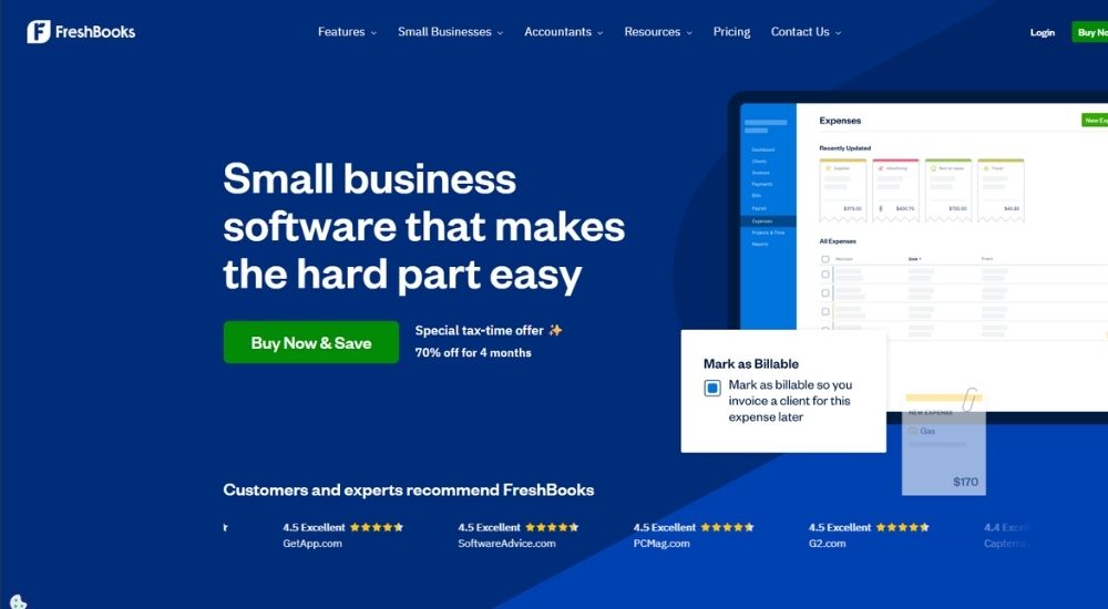 FreshBooks time tracking and billing software for accountants