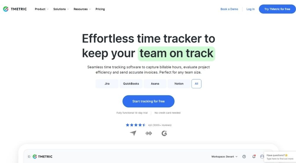 TMetric - time tracking and billing software for accountants