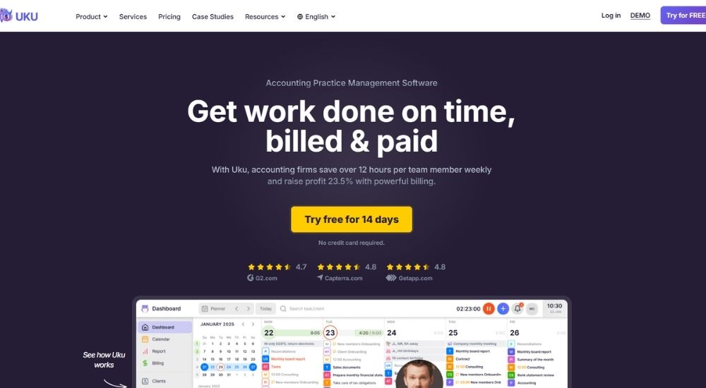 Uku time tracking and billing software for accountants
