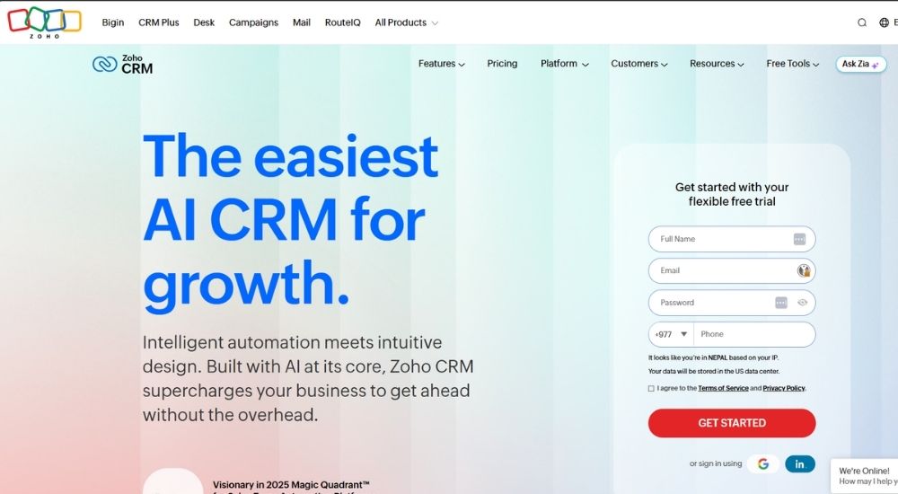 Zoho CRM Most Complete CRM software for accounting firms